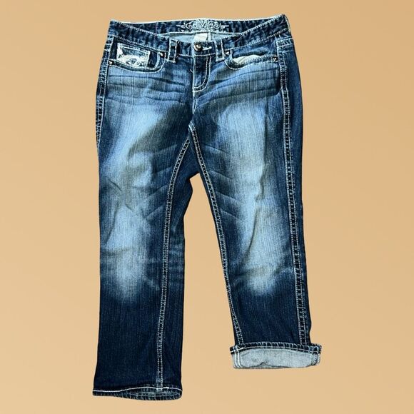 Maurice’s Distressed Denim Capri Jeans Size 7/8 #66 - Picture 2 of 5